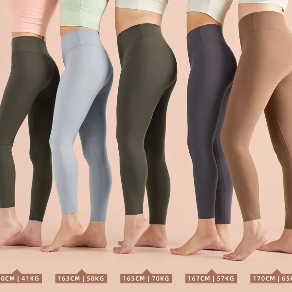 One Size Yoga Leggings Naked Feel Soft High Waist Quick Dry Workout Pants for Women Fitness Gym